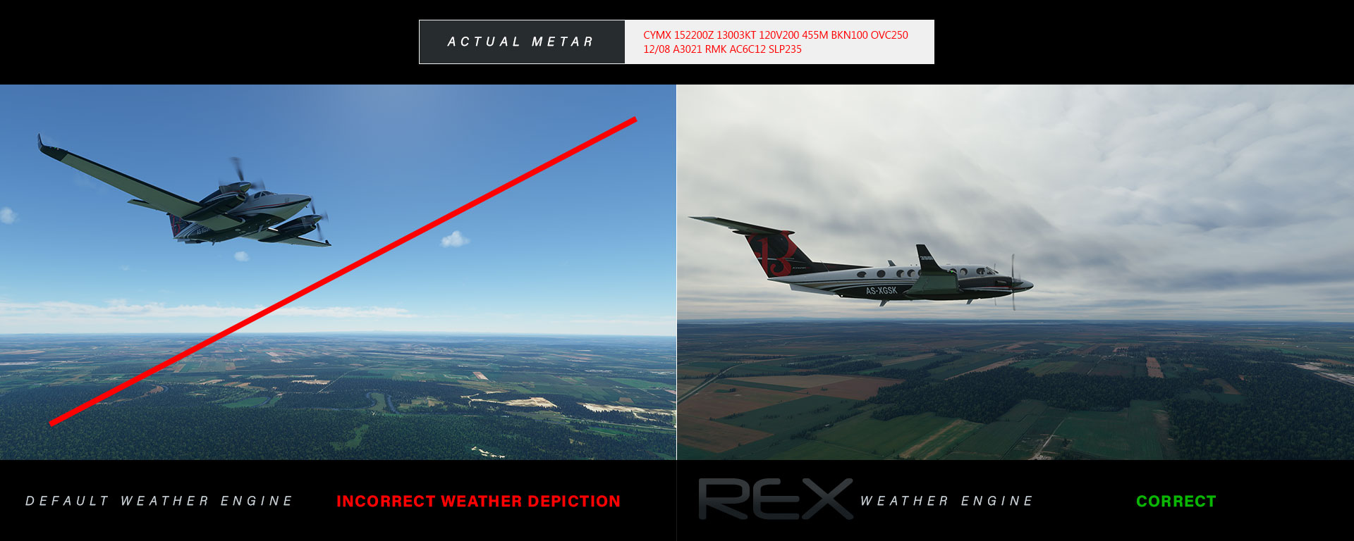 Sample of correct metar representation from REX