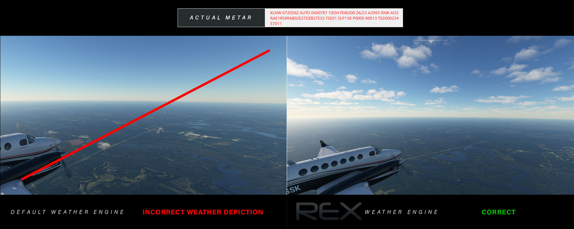 Sample of correct metar representation from REX